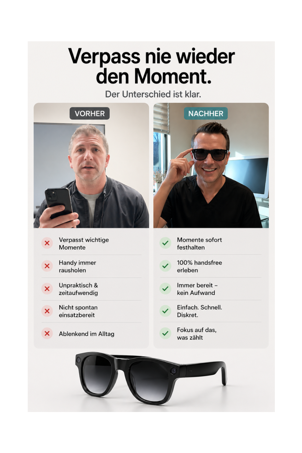 VisionCam™ –Filme alles – ohne dein Handy rauszuholen